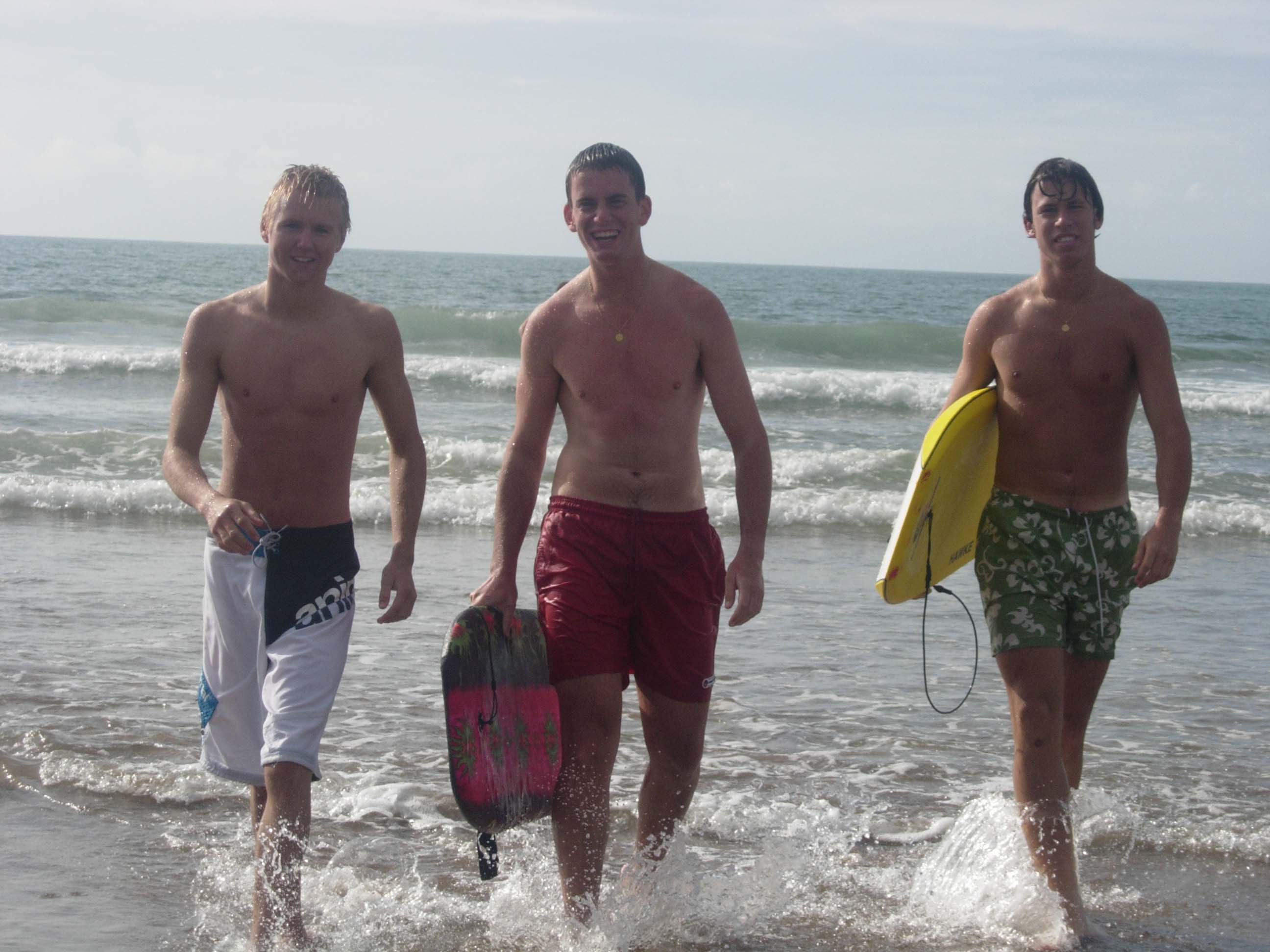 Surfers on Woolacombe beach