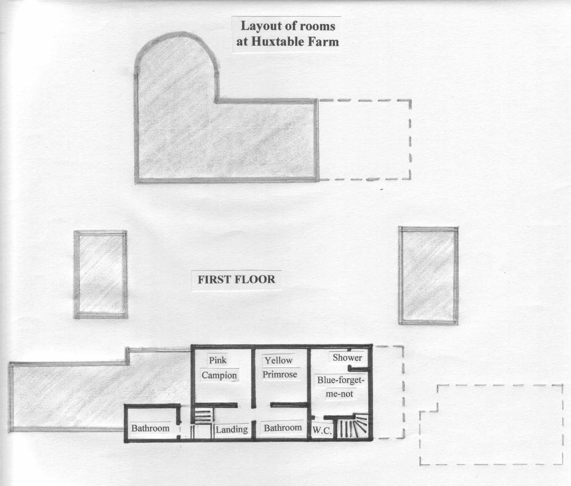 First floor layout of rooms, click on picture to obtain pdf file