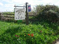 Entrance to Huxtable Farm lane